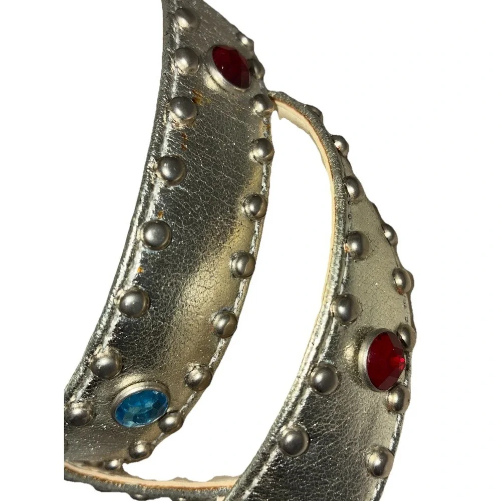 Vintage Belt Women's S/M Silver Rhinestone Belt Studded 80s Party Cowgirl 26-30